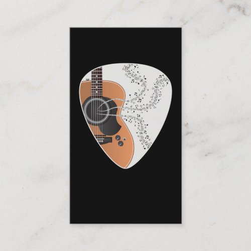 Musical Notes Acoustic Guitar Pick Player Musician Business Card