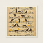 Musical notes and kittens napkins