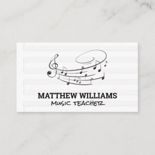 Musical Notes and Music Sheets Business Card
