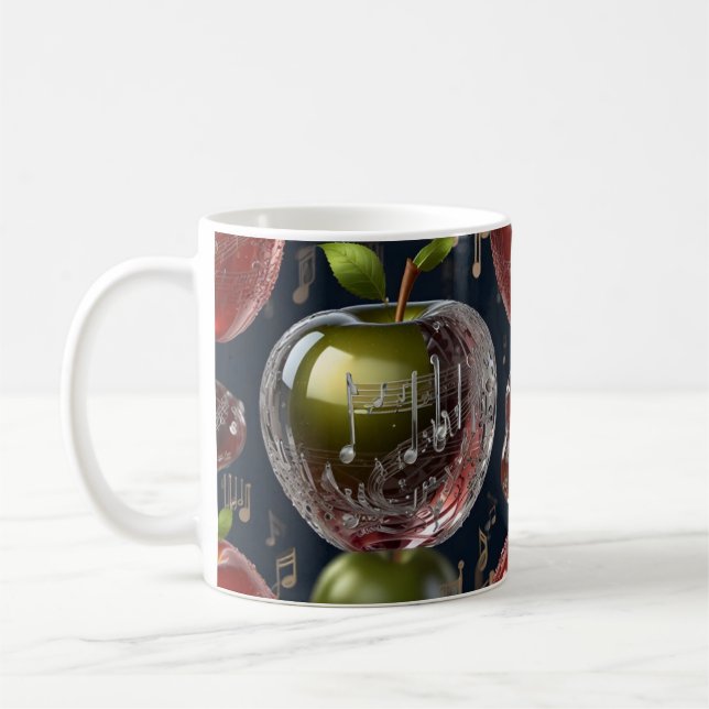 Musical notes and musical instrument 3D art Coffee Mug (Left)