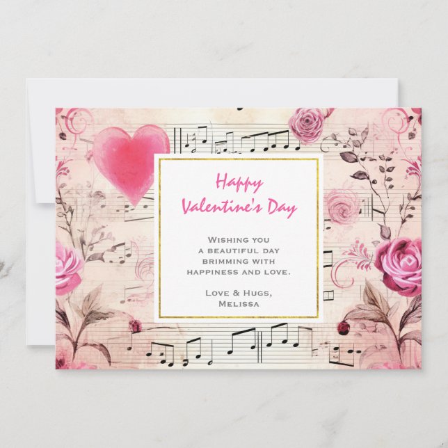 Musical Notes and Roses Vintage Design (Front)