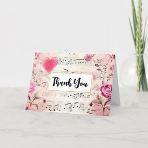 Musical Notes and Roses Vintage Design