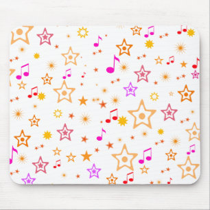 Musical Notes and Stars: Mouse Pad