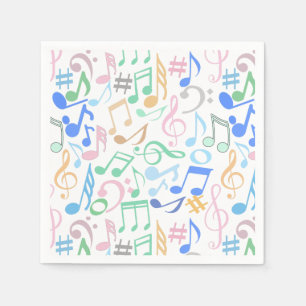 Musical Notes and symbols Pattern pastel.w Napkins