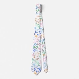 Musical Notes and symbols Pattern pastel.w Neck Tie