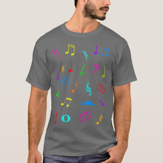 Musical Notes and Symbols Pattern T-Shirt