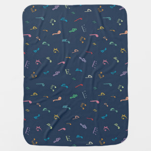Musical notes baby blanket