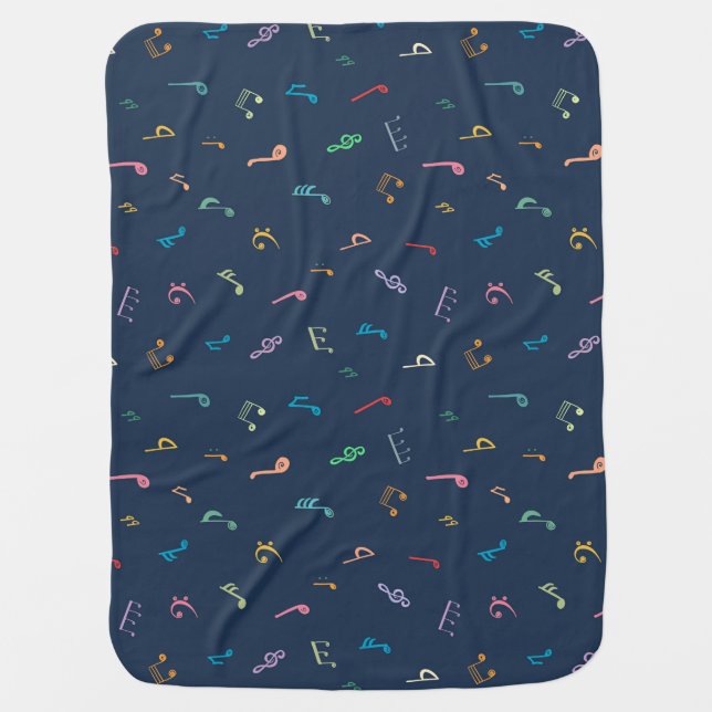 Musical notes baby blanket (Front)