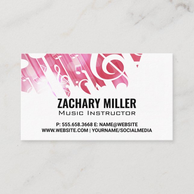 Musical Notes Background | Sound Business Card (Front)