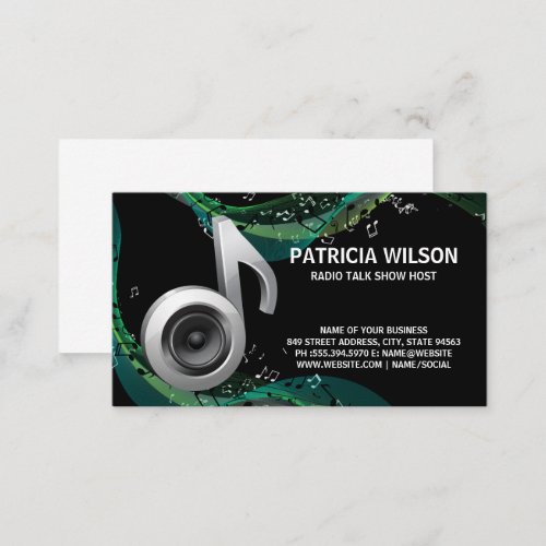 Musical Notes Background  Subwoofer Business Card