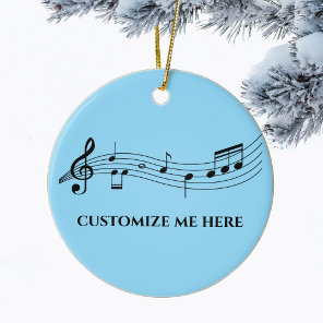 Musical Notes Band Choir Teacher Custom Christmas Ceramic Ornament