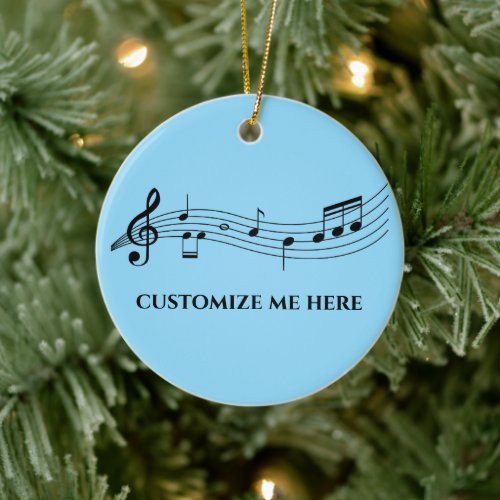Musical Notes Band Choir Teacher Custom Christmas Ceramic Ornament