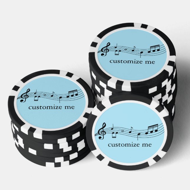 Musical Notes Band or Choir Custom Music Poker Chips (Stack)