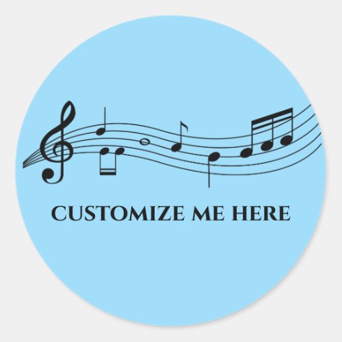 Musical Notes Band or Choir Teacher Custom Music Classic Round Sticker