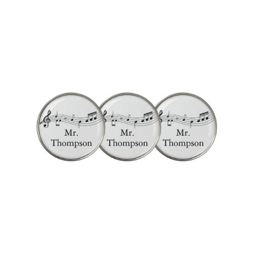 Musical Notes Band or Choir Teacher Custom Music Golf Ball Marker