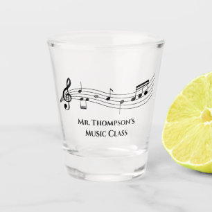 Musical Notes Band or Choir Teacher Custom Music Shot Glass