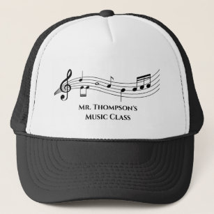 Musical Notes Band or Choir Teacher Custom Music Trucker Hat