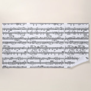 musical notes beach towel