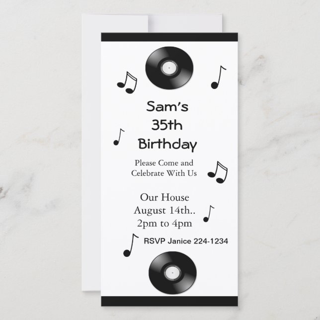 Musical Notes Birthday Invitations (Front)