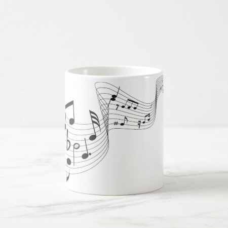 Musical Notes - Black/white 11 Oz Morphing Mug