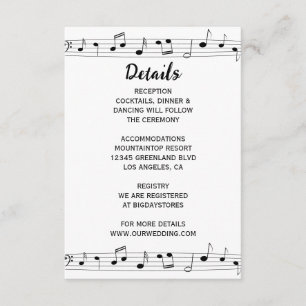 Musical Notes Black & White Monogram Wedding