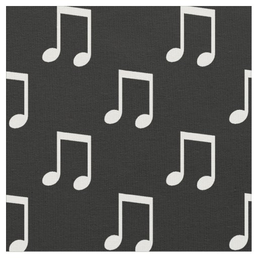 Musical Notes Black White Music Themed Fabric