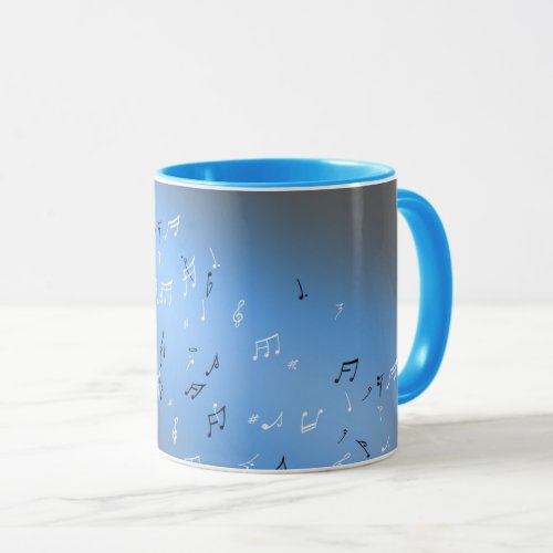 Musical Notes Blue Moon Mug