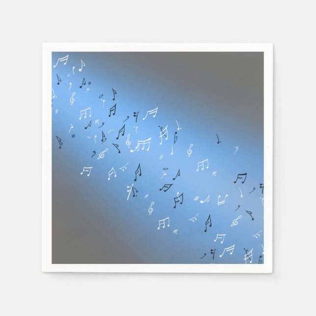 Musical Notes blue  Moon  Napkins (Front)