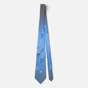 Musical Notes Blue Moon Neck Tie