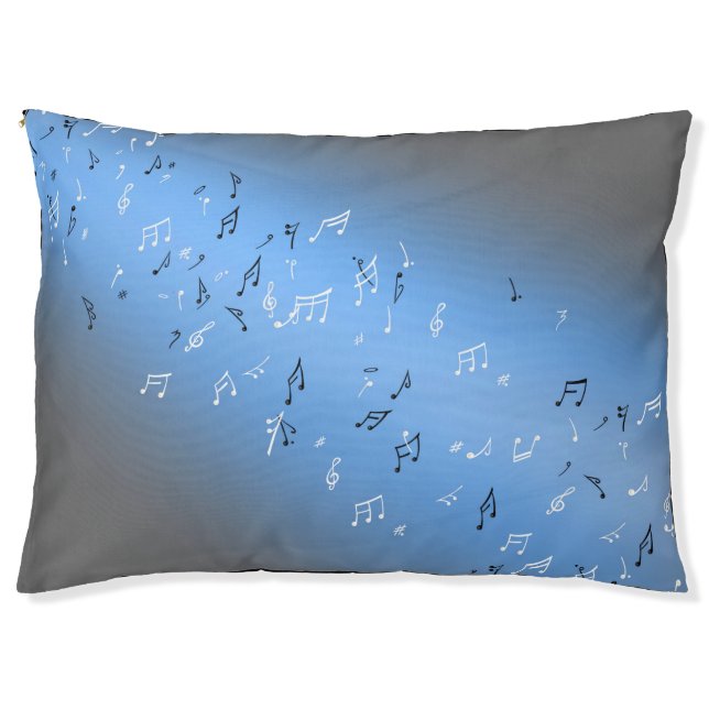 Musical Notes Blue Moon  Pet Bed (Front)