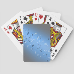 Musical Notes Blue Moonlight Playing Cards