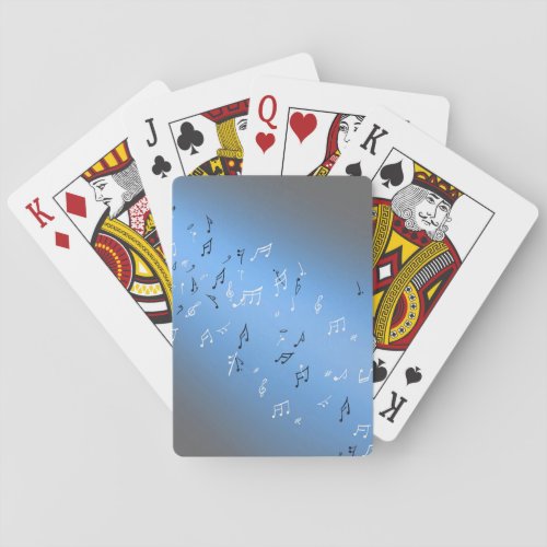 Musical Notes Blue Moonlight Playing Cards
