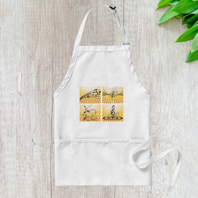 Musical Notes Burst Abstract Adult Apron (Creator Uploaded)