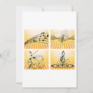 Musical Notes Burst Abstract Invitation