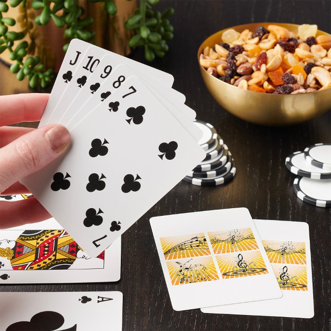 Musical Notes Burst Abstract Poker Cards (Creator Uploaded)