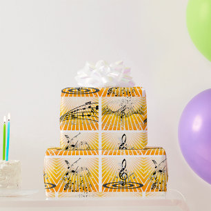 Musical Notes Burst Abstract Wrapping Paper