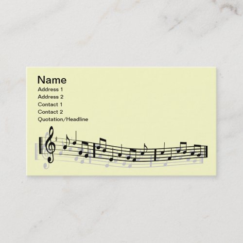 Musical notes business card