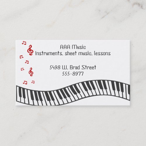 Musical Notes Business Card Template