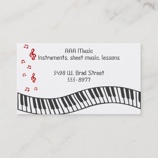 Customizable Musical Notes Business Card Template