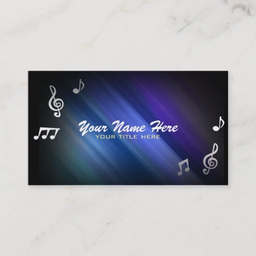 Customizable Musical Notes Business Cards