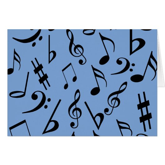 Musical Notes Card - Blue (Front Horizontal)