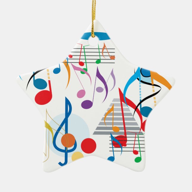 Musical Notes Ceramic Ornament (Front)