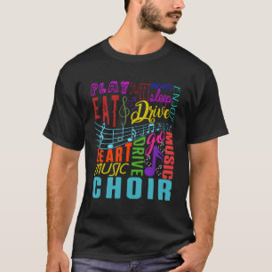 Musical Notes Choir Music Heart Love Eat Sleep Alt T-Shirt