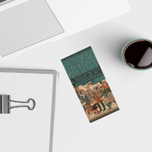 Musical Notes Christmas Carolers Stars Village Wood USB Flash Drive