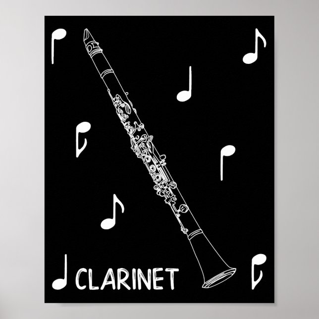Musical Notes Clarinet Poster (Front)
