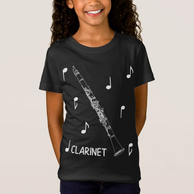 Musical Notes Clarinet T-Shirt (Front)