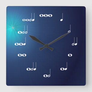 Musical Notes Clock Midnight Blue