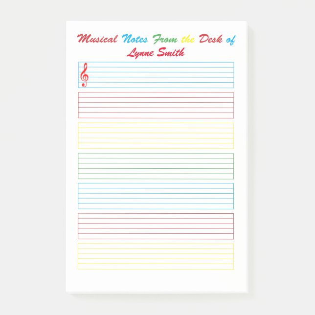 Musical Notes Colorful Lined (Front)