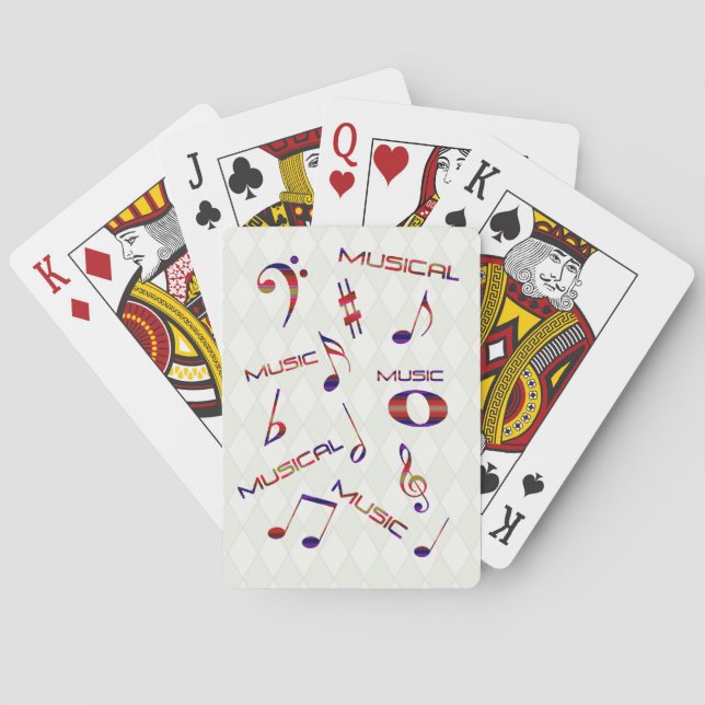 Musical Notes-Colorful Poker Cards (Back)