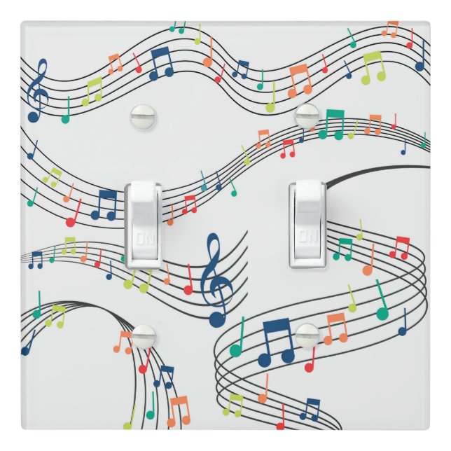 Musical Notes Colorful  Switch Plate (In Situ)
